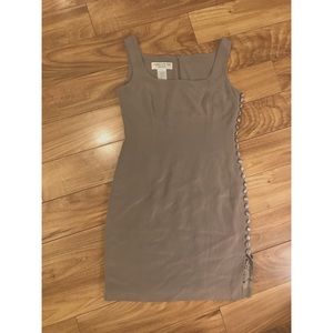 Beige Sheath Dress